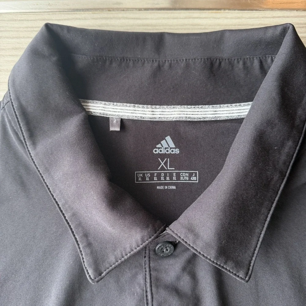 Adidas Golf Polo Shirt Mens XL Black Short Sleeve Performance Athletic
